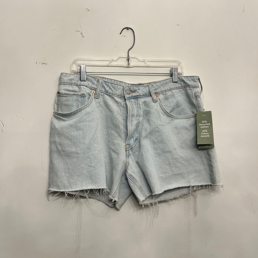 H&M Distressed Light Wash Denim Shorts
